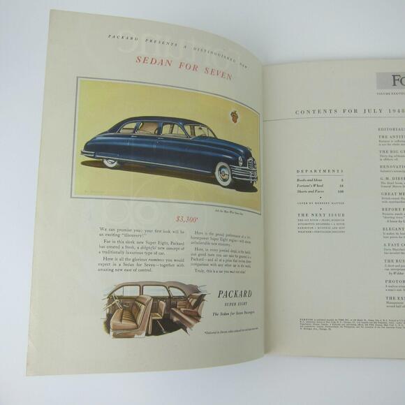Vintage FORTUNE Magazine July 1948 Packard, Buick,  Cadillac, Bell & Howell Ads - Picture 2 of 16